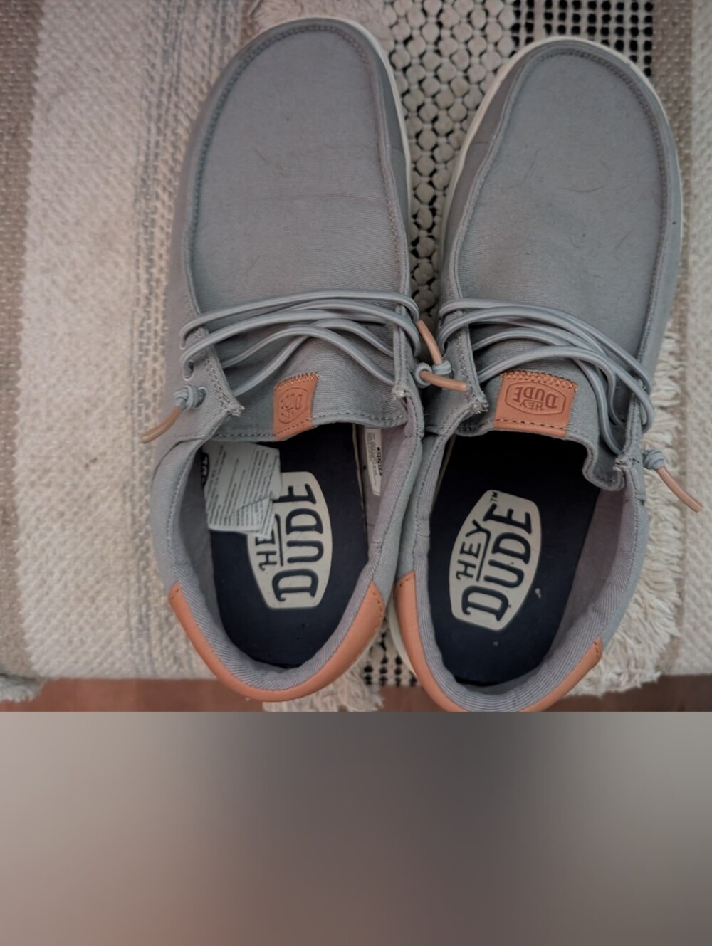 Hey Dude Men's Grey Canvas Slip-On